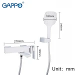 Смеситель для ванны GAPPO G3217-8 белый/хром