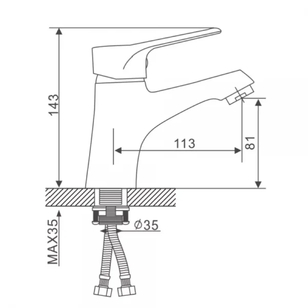 Смеситель для умывальника GAPPO G1036 хромированный