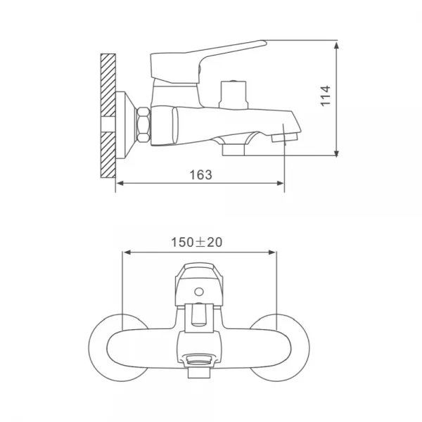 Змішувач для ванни GAPPO G3236, хром