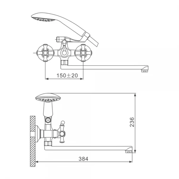 Смеситель для ванны GAPPO G2242 хромированный