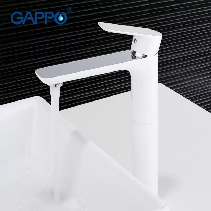 Смеситель для умывальника GAPPO G1048-2 белый/хром