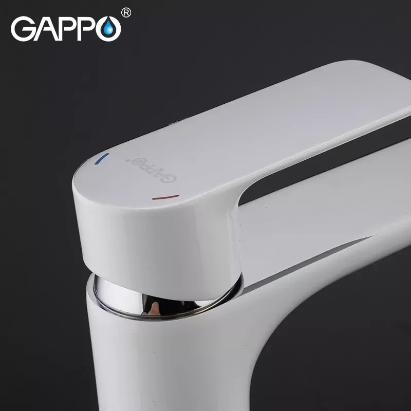 Смеситель для умывальника GAPPO G1048-2 белый/хром
