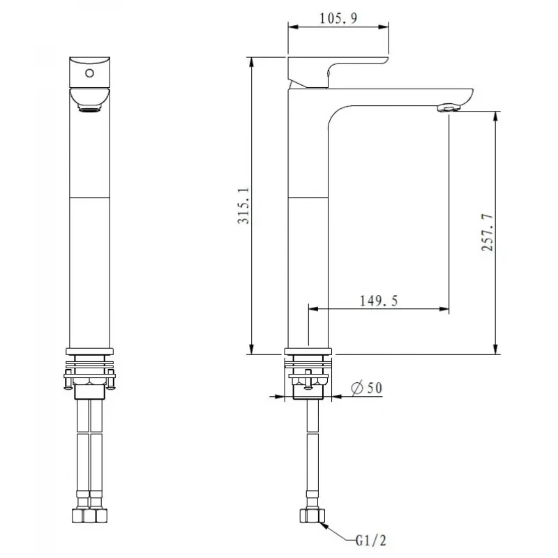 Смеситель для умывальника GAPPO G1048-2 белый/хром