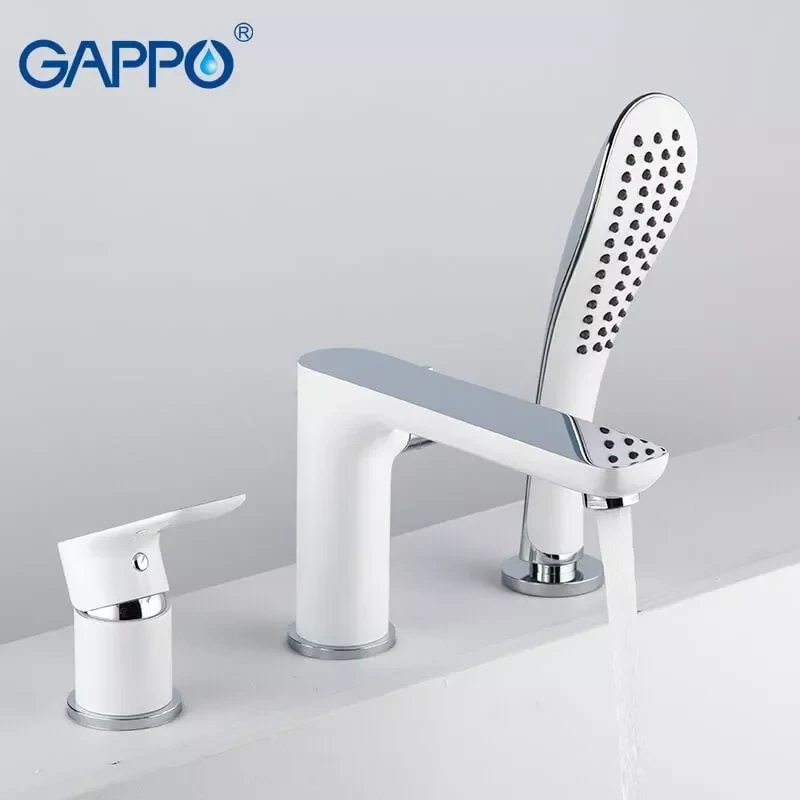 Смеситель для ванны GAPPO G1148 белый/хром на борт.
