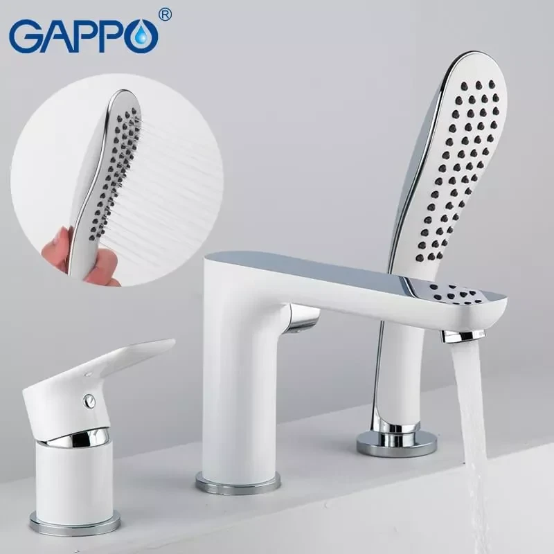 Смеситель для ванны GAPPO G1148 белый/хром на борт.