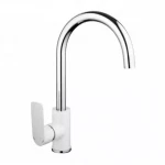 Смеситель для кухни GAPPO G4048 с высоким изливом белый/хром