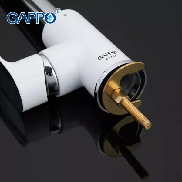 Смеситель для кухни GAPPO G4048 с высоким изливом белый/хром