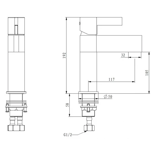 Смеситель для умывальника GAPPO G1081 черный/хром