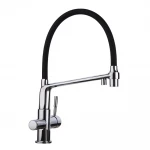 Смеситель для кухни GAPPO G4398-7 черный/хром с гибким изливом