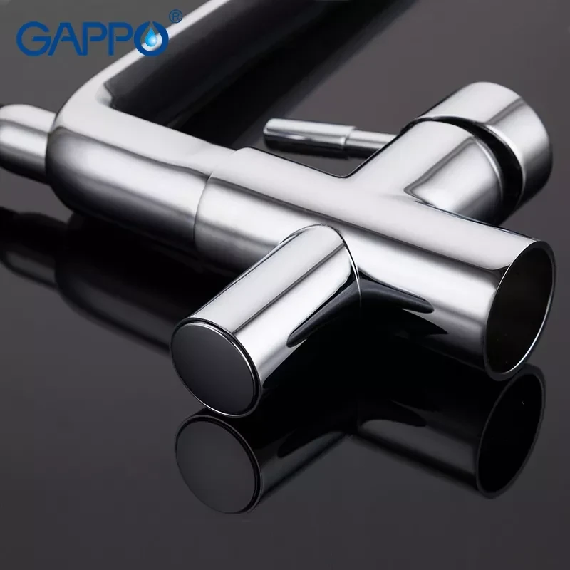 Смеситель для кухни GAPPO G4398-7 черный/хром с гибким изливом