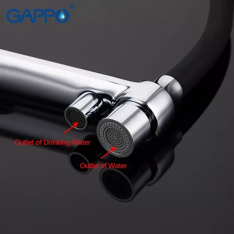 Смеситель для кухни GAPPO G4398-7 черный/хром с гибким изливом