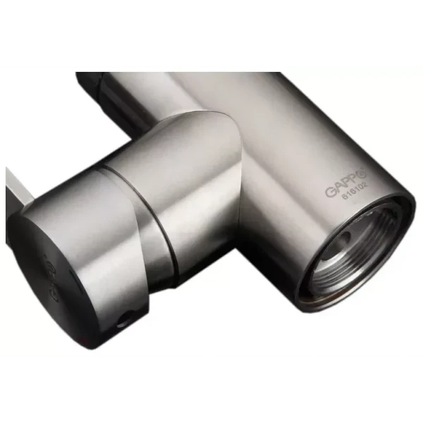 Смеситель для кухни GAPPO G4099 нержавеющая сталь с выдвижным изливом