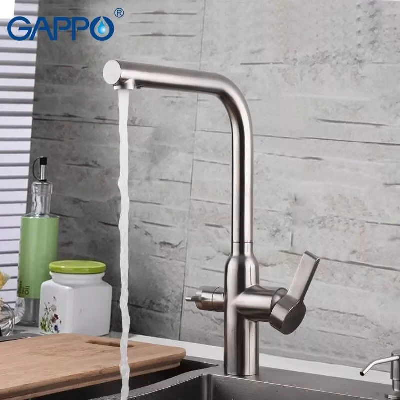 Смеситель для кухни GAPPO G4399-4 сатин на две воды