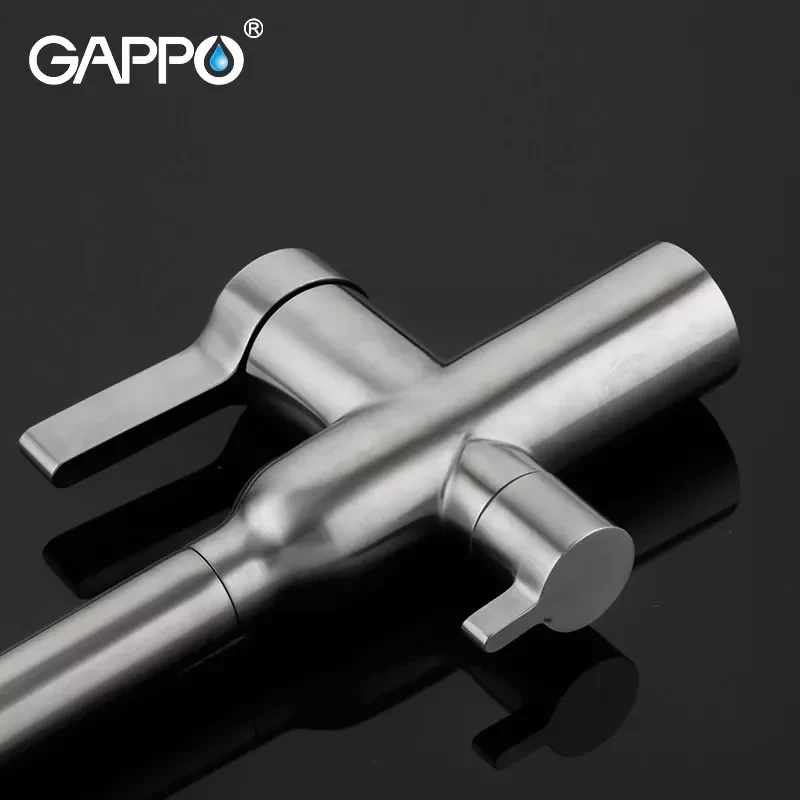 Смеситель для кухни GAPPO G4399-4 сатин на две воды