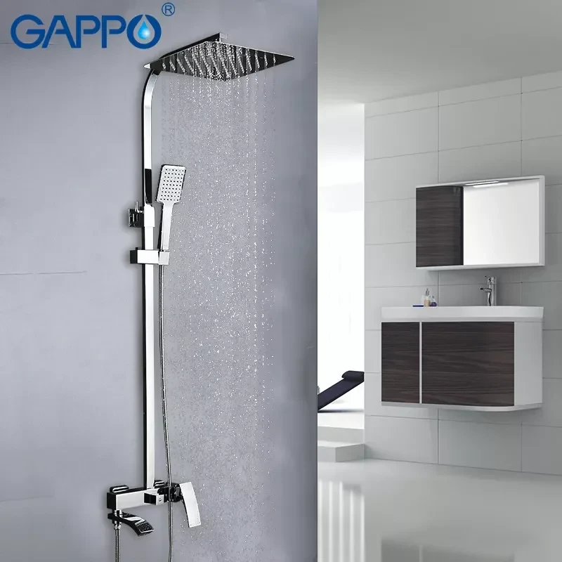 Душова система GAPPO G2407, вилив - перемикач на лійку, хром
