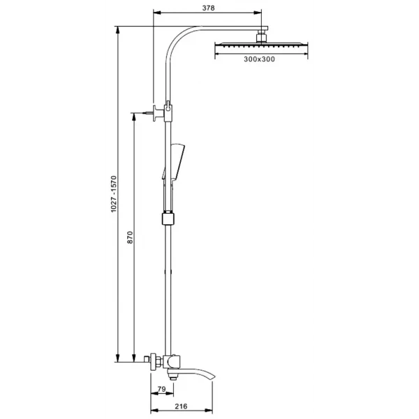 Душевая система с термостатом GAPPO G2407-40 хромированная с переключателем на лейку