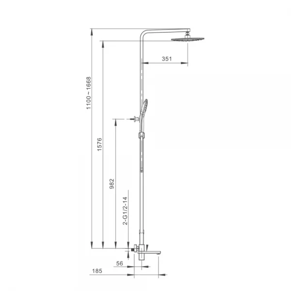 Душевая система GAPPO G2418 хромированная с переключателем на лейку