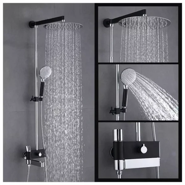 Душевая система GAPPO G2481 черная/хром с переключателем на лейку