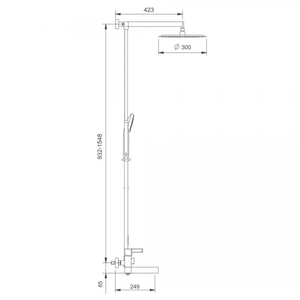 Душевая система GAPPO G2481 черная/хром с переключателем на лейку