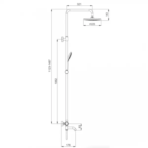 Душевая система с термостатом GAPPO G2490 хромированная с переключателем на лейку