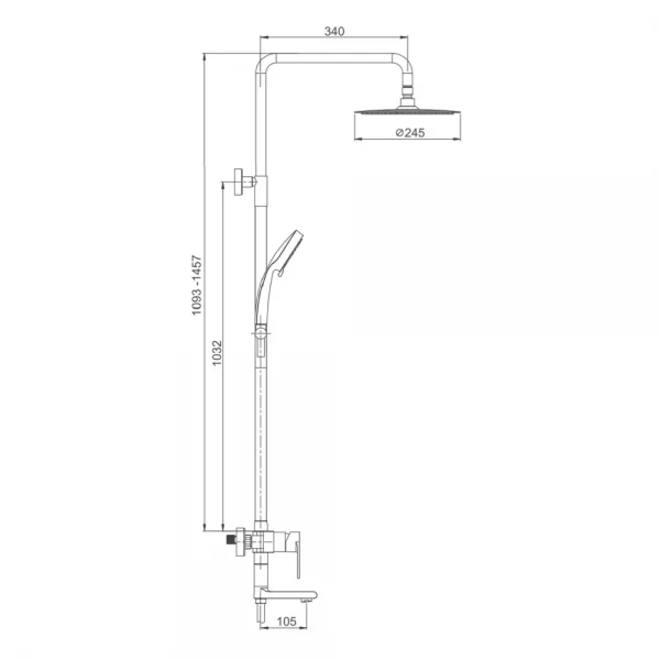 Душевая система GAPPO G2499-20 с переключателем на лейку или верхний душ