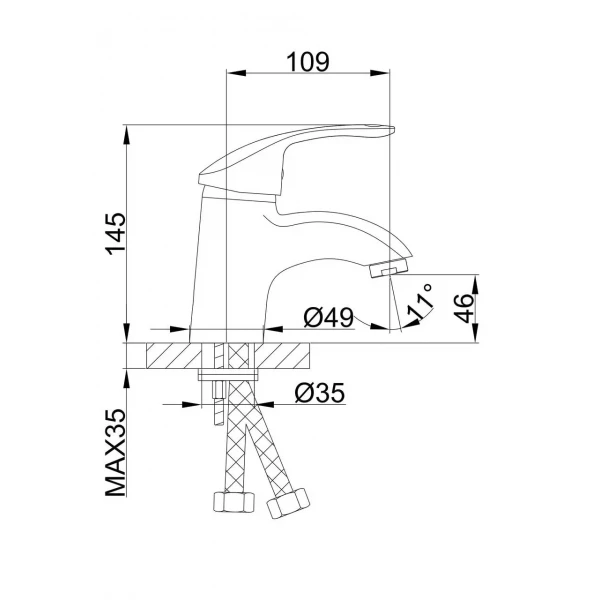 Смеситель для умывальника FRAP F1021 хромированный