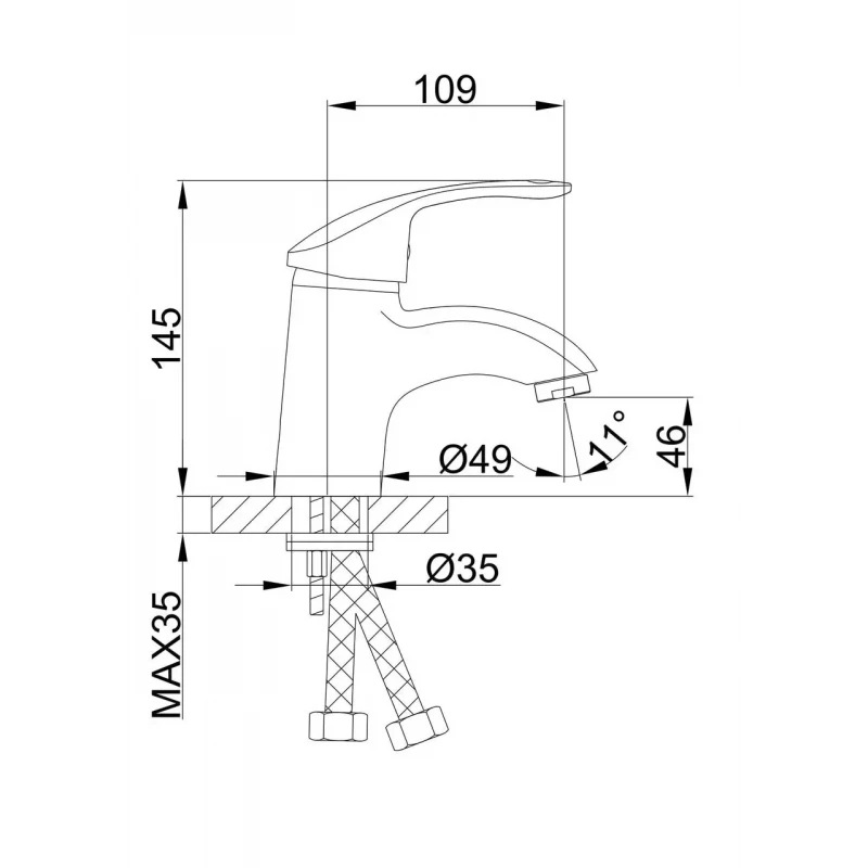 Смеситель для умывальника FRAP F1021 хромированный