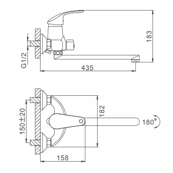 Смеситель для ванны FRAP F2221 хромированный