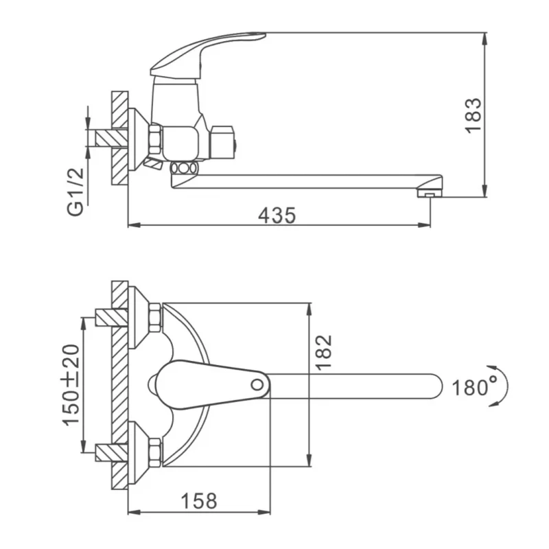 Смеситель для ванны FRAP F2221 хромированный