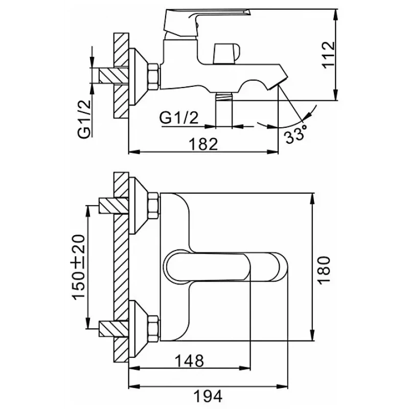 Смеситель для ванны FRAP F2231 белый/хром