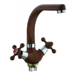 F5408-22 кухня двовент. вис. гусак гайка (темно-коричневий) {10}