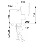 Корпус кухонного смесителя FRAP F4353 хромированный под гибкий излив.