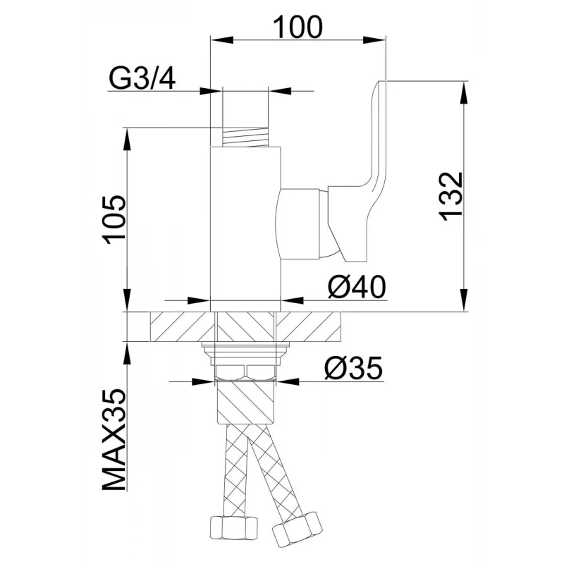 Корпус кухонного смесителя FRAP F4353 хромированный под гибкий излив.