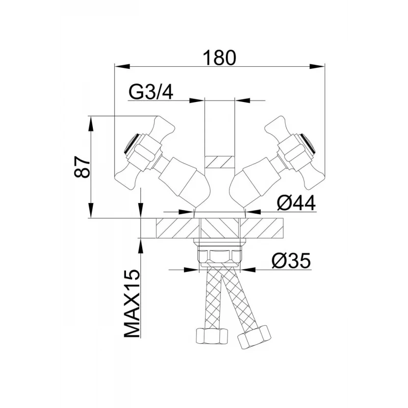 Корпус кухонного змішувача Frap F4424 під гнучкий вилив, хром