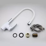 Смеситель для кухни FRAP F4453-03 белый/хром с гибким изливом