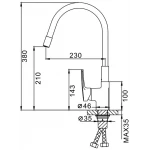 Смеситель для кухни FRAP F4453-04 черный/хром с гибким изливом