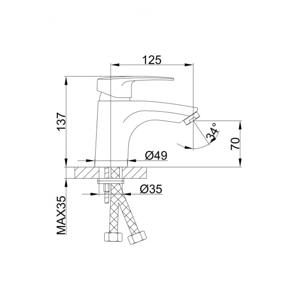 Смеситель для умывальника FRAP F1066 хромированный
