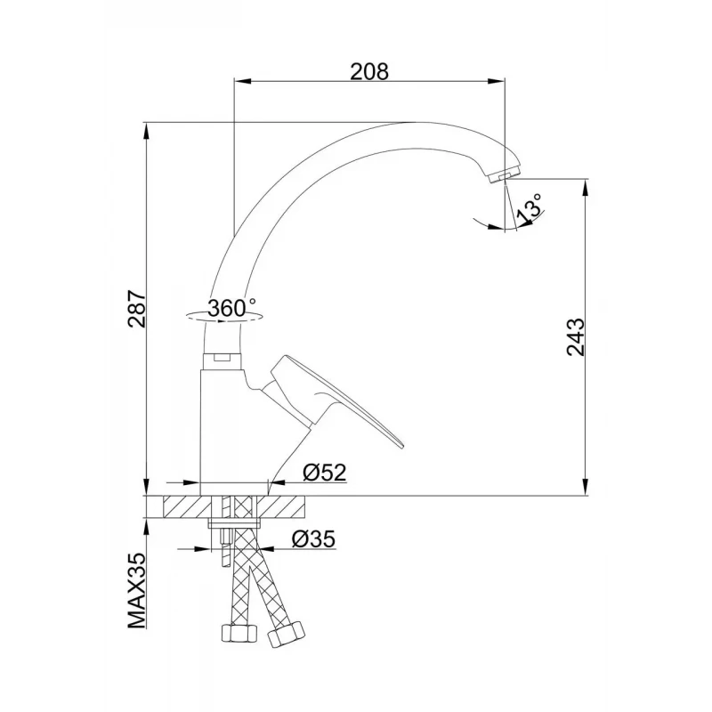 Смеситель для кухни FRAP F4166 хромированный