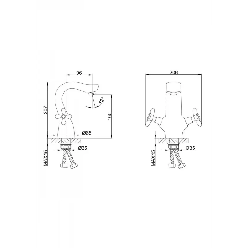 Смеситель для умывальника FRAP F10731-B хромированный
