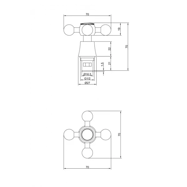 Ручка із кран-буксою для змішувача Frap F0019