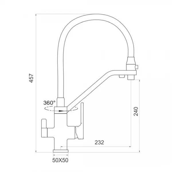 Смеситель для кухни GAPPO G4317-6 с гибким изливом черный