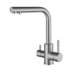 Смеситель на две воды для кухни WEZER EKO4C-01F, нержавеющая сталь
