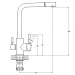 Смеситель на две воды для кухни WEZER EKO4C-01F, нержавеющая сталь