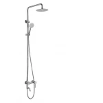 Душевая система WEZER EKO16A-01 с поворотным изливом нержавеющая сталь с переключателем на лейку/душ