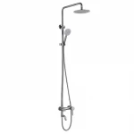 Душевая система WEZER EKO16A-01 с поворотным изливом нержавеющая сталь с переключателем на лейку/душ