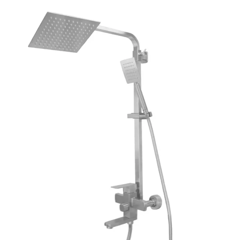 Душевая система WEZER PRO16-02 с поворотным изливом с переключателем на лейку/душ нержавеющая сталь