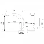 Смеситель для умывальника WEZER INX1A-04 сатин