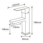 Смеситель для умывальника WEZER PRO1-02 сатиновый