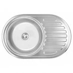 Кухонная мойка WEZER 7750(08) Satin 770x500x180 мм с сифоном