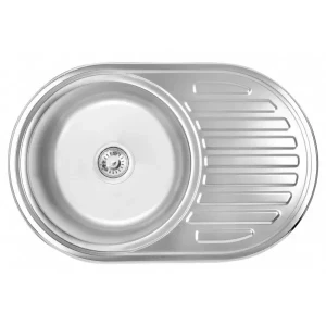 Кухонная мойка WEZER 7750(06) Satin 770x500x160 мм с сифоном